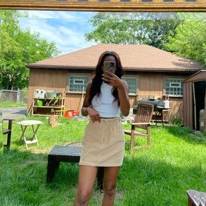 Paper Bag Tan Corduroy Looking Skirt